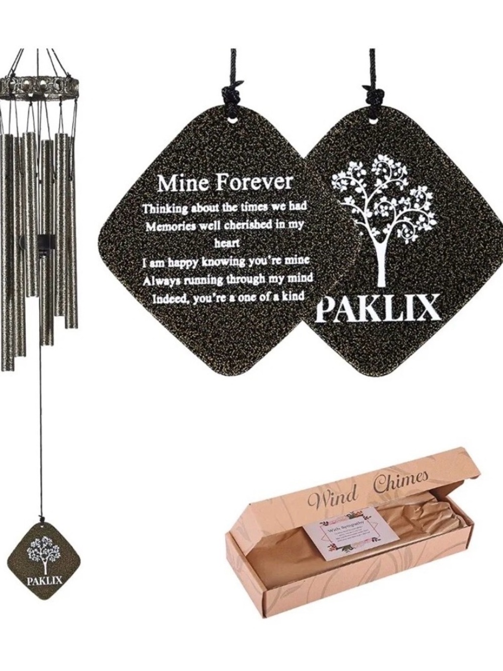 Hand Crafted Memorial Wind Chimes for outside - Sympathy Wind Chimes for Loss of